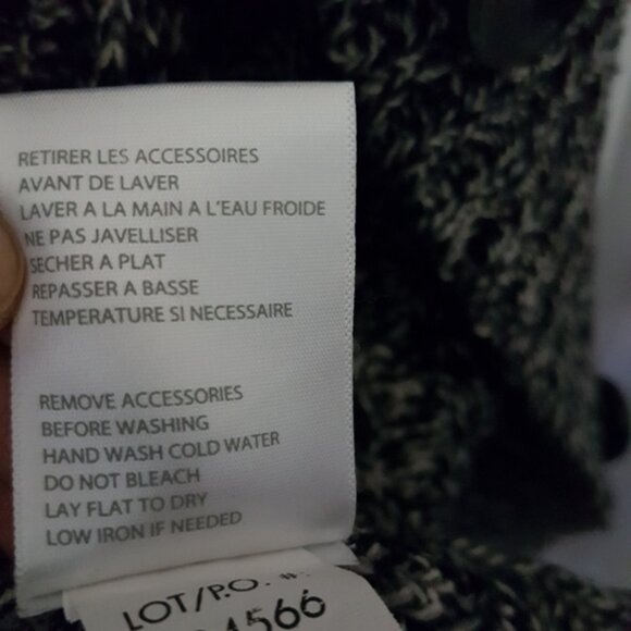 Tribal Button Front Long Sleeve Knit Cardigan Black White Sz M - Picture 9 of 14